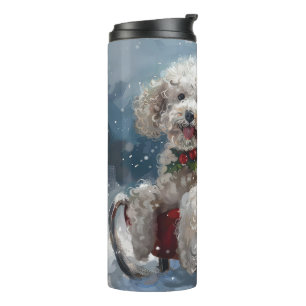 Bouteilles Isothermes Festive de Noël du chien de caniche