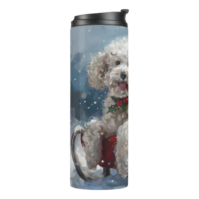 Bouteilles Isothermes Festive de Noël du chien de caniche (Tourné sur la gauche)