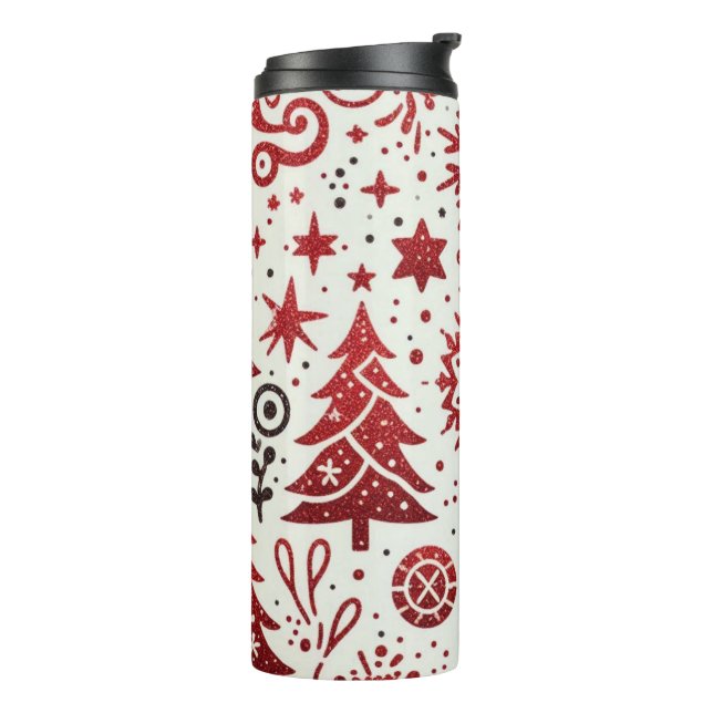 Bouteilles Isothermes Festive Glitter Christmas Thermal Tumbler  (Tourné sur la gauche)