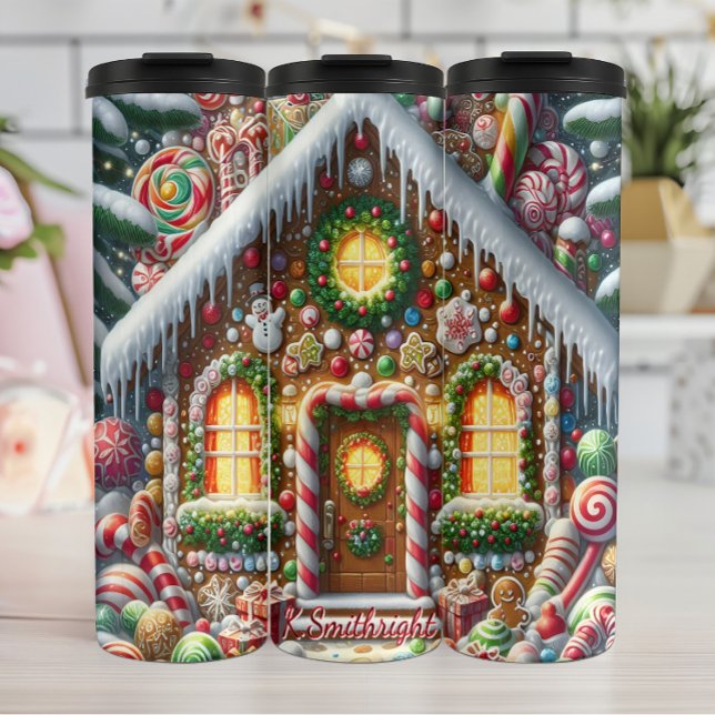 Bouteilles Isothermes Festive pain d'épices Maison des bonbons couverts (Créateur téléchargé)