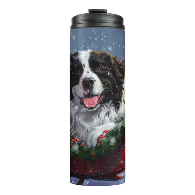Bouteilles Isothermes Fête de Noël des chiens de Terre-Neuve (Devant)