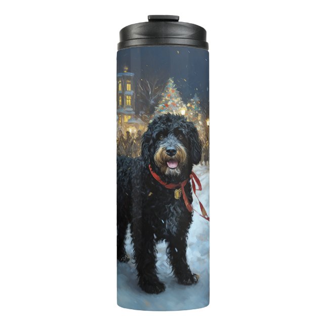 Bouteilles Isothermes Fête de Noël des chiens d'eau portugais (Devant)