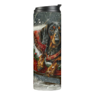 Bouteilles Isothermes Fête de Noël du chien Dachshund