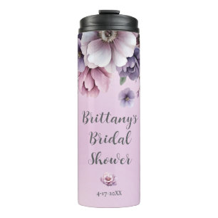 Bouteilles Isothermes Fête des mariées Lavender Aquarelle Florale