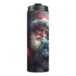 Bouteilles Isothermes Fête du Père Noël du chat bleu russe