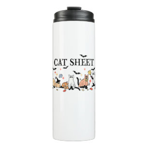 Bouteilles Isothermes Feuille de chat Cute Chats noirs en Ghost Hallowee