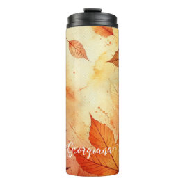 Bouteilles Isothermes Feuilles d'aquarelle autummonique personnalisée