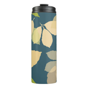 Bouteilles Isothermes Feuilles de automne modernes sur fond sarcelle