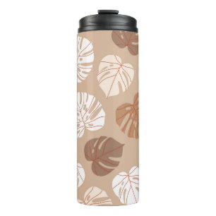 Bouteilles Isothermes Feuilles de Monstera Beige : Motif tendance à la m