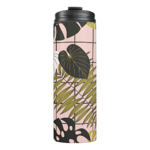 Bouteilles Isothermes Feuilles de palmiers tropicaux, été élégant.