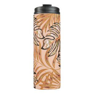 Bouteilles Isothermes Feuilles de palmiers tropicaux, jungle. Patte flor