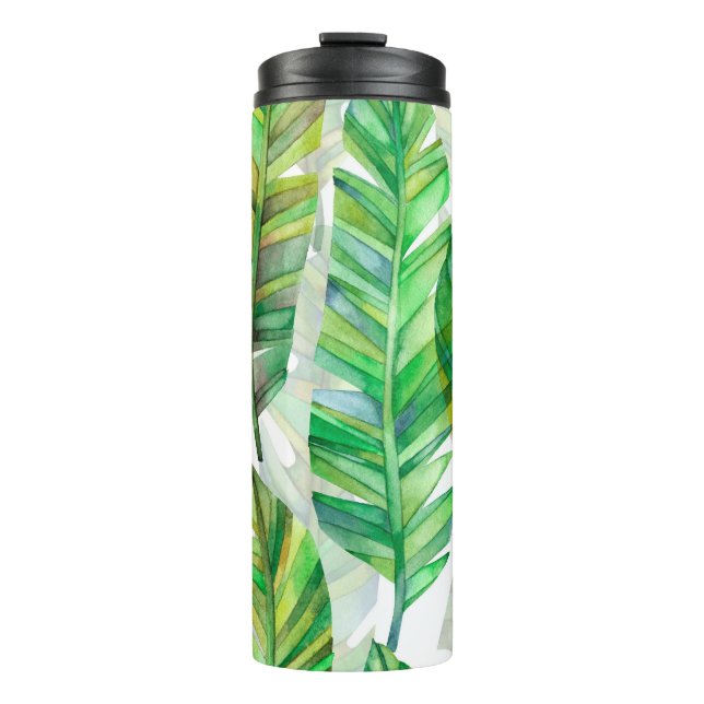 Bouteilles Isothermes Feuilles tropicaux : Motif imperméable (Devant)