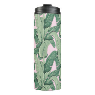 Bouteilles Isothermes Feuilles tropicaux verts et roses   Cabane