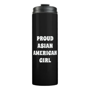Bouteilles Isothermes Fier Asiatique Américaine Fille, noir blanc Tambo
