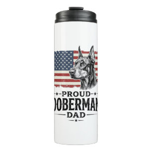 Bouteilles Isothermes Fier papa Doberman Drapeau vintage vecteur de conc