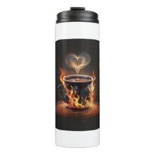 Bouteilles Isothermes Fiery Christmas Coffee Cup avec Heart Steam Art