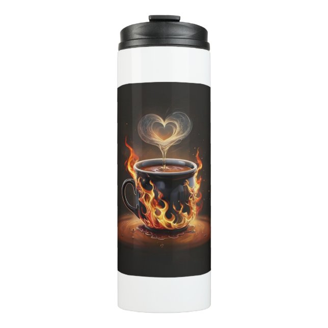 Bouteilles Isothermes Fiery Christmas Coffee Cup avec Heart Steam Art (Devant)