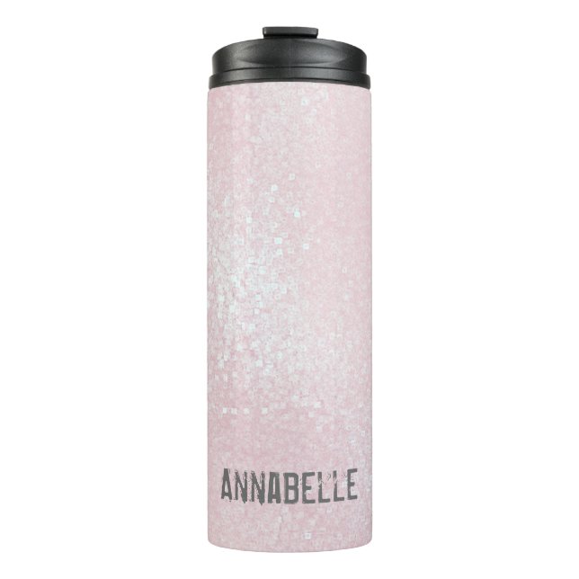 Bouteilles Isothermes Fille chic brillant rose clair personnalisé (Devant)