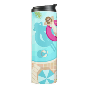 Bouteilles Isothermes Fille de piscine en bikini plage d'été