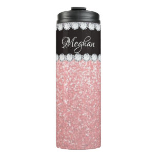 Bouteilles Isothermes Fille Diamant rose Personnalisé Paruline thermique