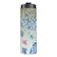 *~* Fille Floral bleu rose Hydrangea Parties scint