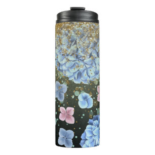 Bouteilles Isothermes *~* Fille Floral Rose Parties scintillant Hydrange