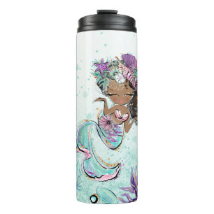 Bouteilles Isothermes *~ Fille Glam Sirène Parties scintillant Tortue de