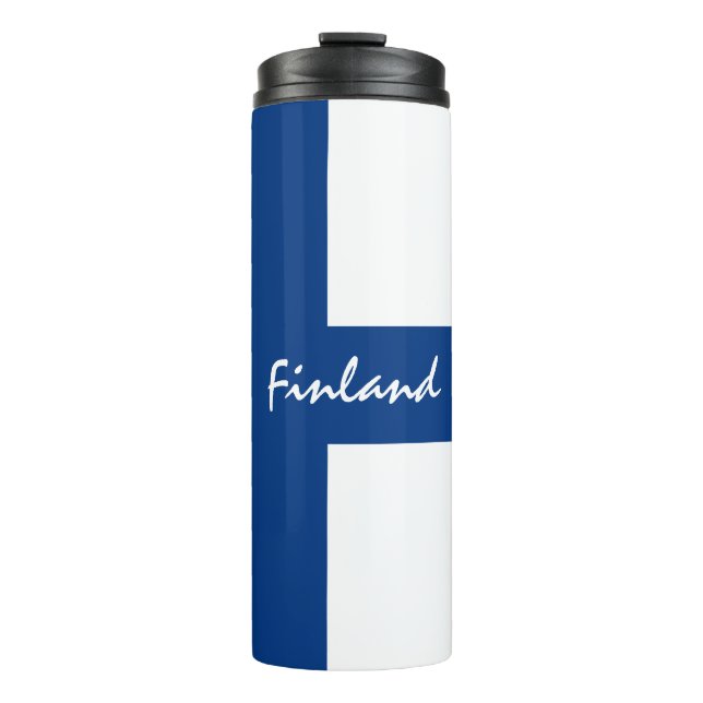 Bouteilles Isothermes Finlande Travel Mug, Drapeau patriotique finlandai (Devant)