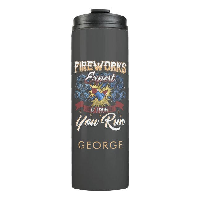 Bouteilles Isothermes Fireworks Expert Run Si J'Exécute Papa Personnalis (Devant)