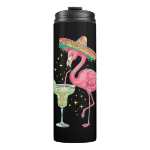 Bouteilles Isothermes Flamant qui boit une Margarita Drôle de Poncho Mex