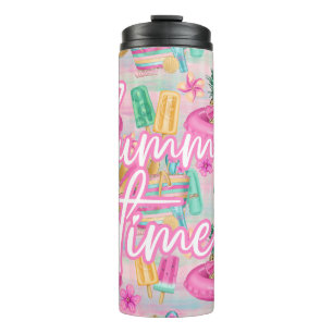 Bouteilles Isothermes Flamant rose d'été Tumbler Vaisselle Pink Beach