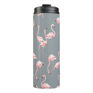 Bouteilles Isothermes Flamant rose Grey : Vintage Motif sans couture.