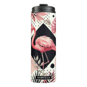 Bouteilles Isothermes Flamant rose mignon géométrique