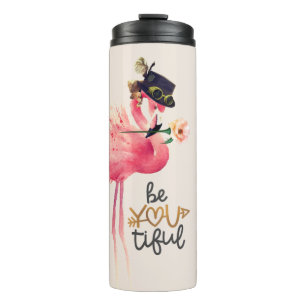 Bouteilles Isothermes Flamant rose Monogram "Be You tik" Casquette Steam