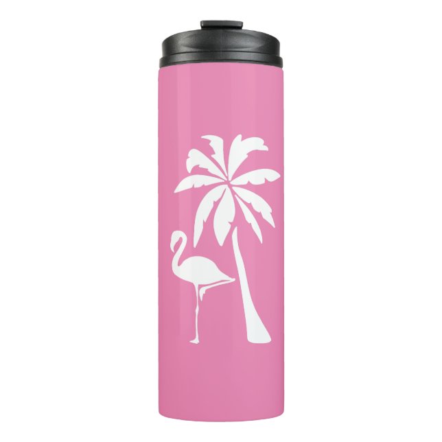 Bouteilles Isothermes Flamant rose rose et palme   (Devant)