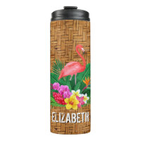 Flamant rose rose personnalisé imprimé en osier fl