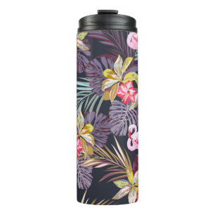 Bouteilles Isothermes Flamant rose Tropical : Motif sans couture d'été