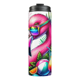 Bouteilles Isothermes Flamant rose tropical vibrant