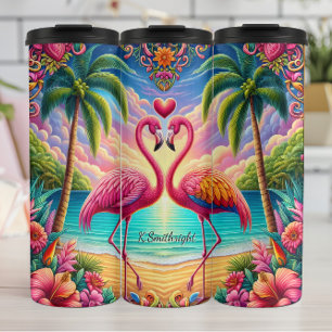 Bouteilles Isothermes Flamants roses Tropical Beach Paradise