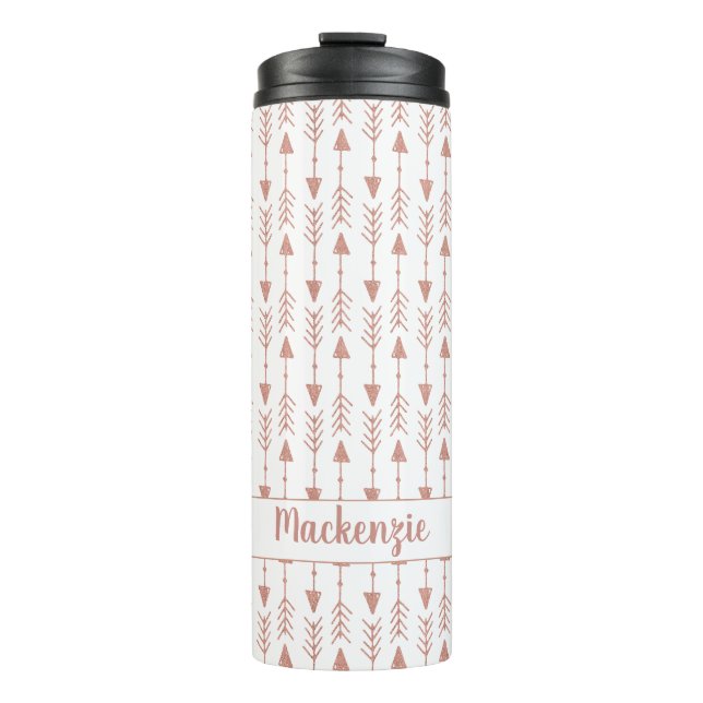 Bouteilles Isothermes Flèches Tribales Chic Rose Gold Foil | Ajouter Vot (Devant)