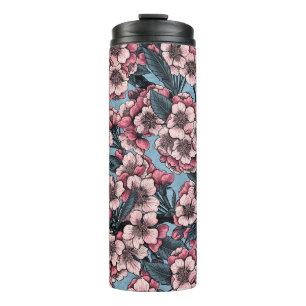 Bouteilles Isothermes Fleur de cerisier rose et bleu