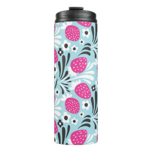 Bouteilles Isothermes Fleur de fraise : Berry Rose Sans Seamless.
