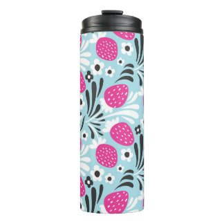 Bouteilles Isothermes Fleur de fraise : Berry Rose Sans Seamless.
