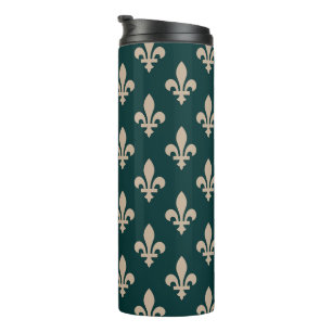 Bouteilles Isothermes Fleur de Lis Motif, Royal French Creative on Green