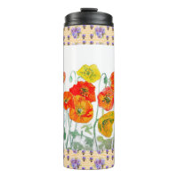 Fleur d'eau de pavot orange rouge Peinture de femm