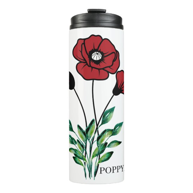 Bouteilles Isothermes Fleur du mois de naissance Août Popot (Devant)