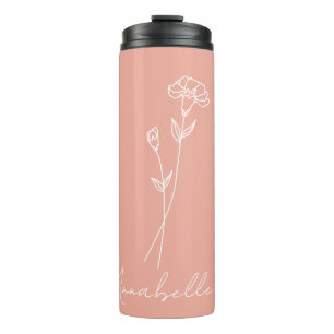 Bouteilles Isothermes Fleur du mois de naissance Janvier Anniversaire