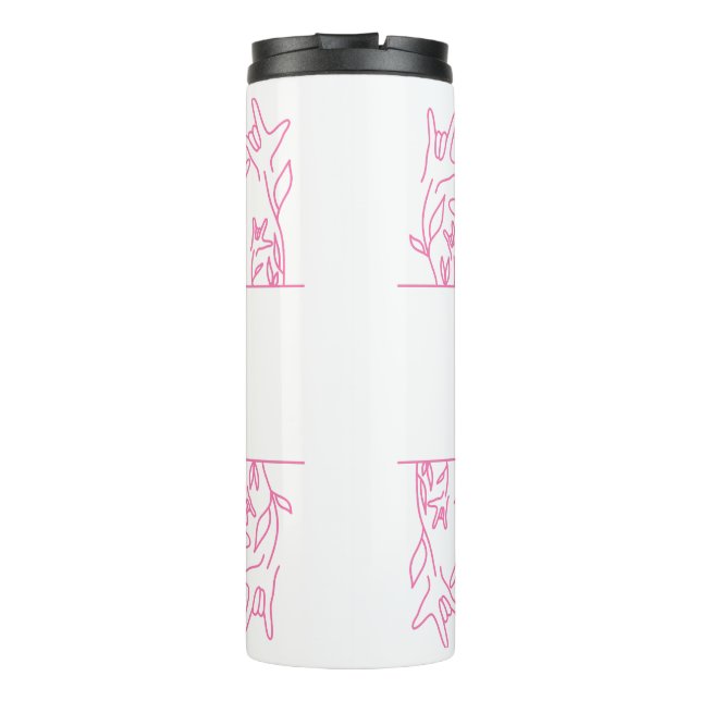 Bouteilles Isothermes Fleur ILY - Nom personnalisé ASL Design (Dos)