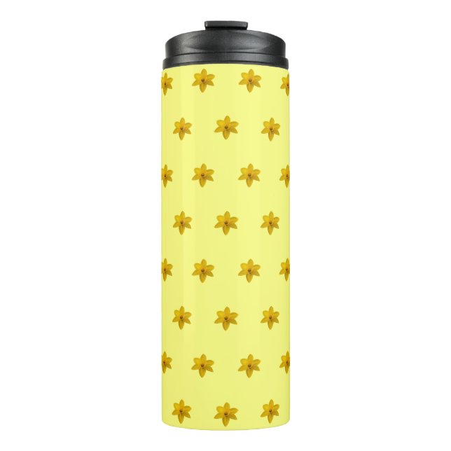Bouteilles Isothermes Fleur jonquille jaune Motif sans couture sur (Devant)