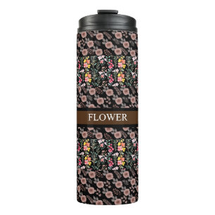 Bouteilles Isothermes Fleur personnalisée à l'aquarelle élégante
